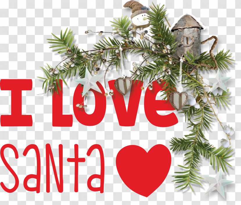 I Love Santa Santa Christmas Transparent PNG