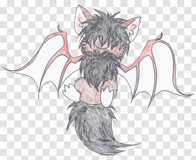 Cat Sketch Demon Illustration Canidae - Silhouette - Cute Bat Tattoo Traditional Style Transparent PNG