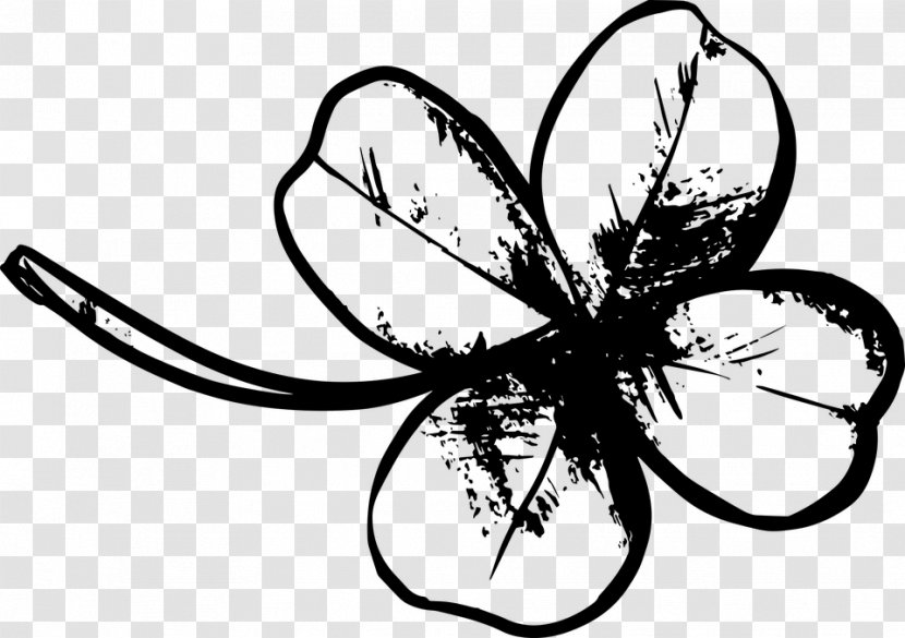 White Clover Four-leaf Red Drawing Shamrock - Leaf Transparent PNG