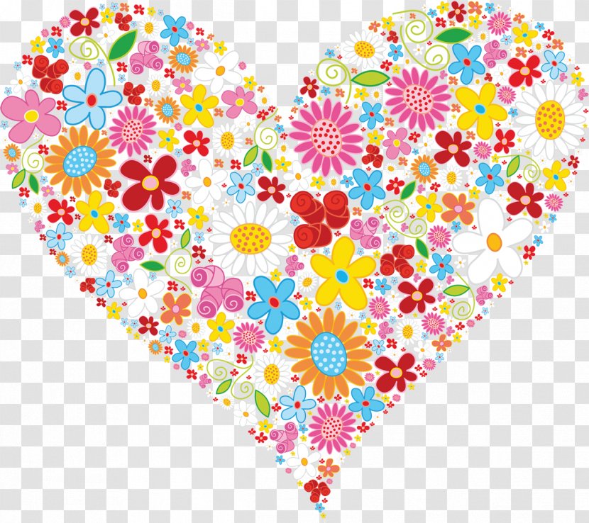 Heart Flower Valentine's Day Clip Art - Cliparts Transparent PNG