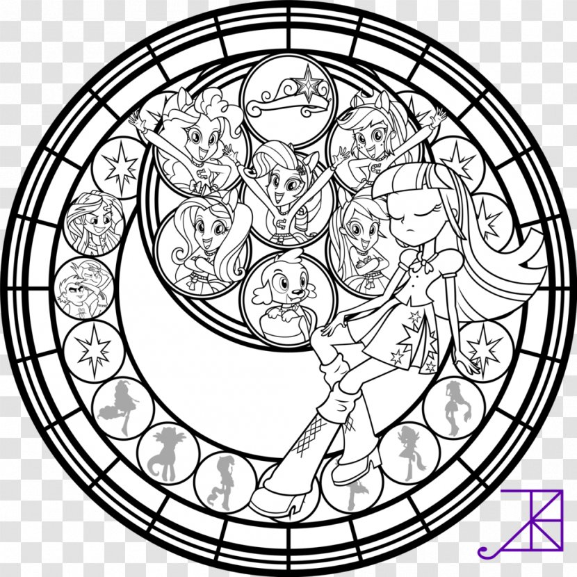 Pinkie Pie Window Stained Glass Line Art - My Little Pony Friendship Is Magic - Amethyst Transparent PNG