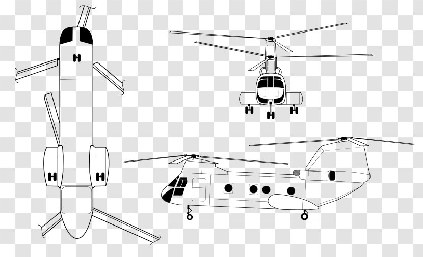 Helicopter Rotor Boeing Vertol CH-46 Sea Knight CH-47 Chinook Drawing - Propeller Transparent PNG