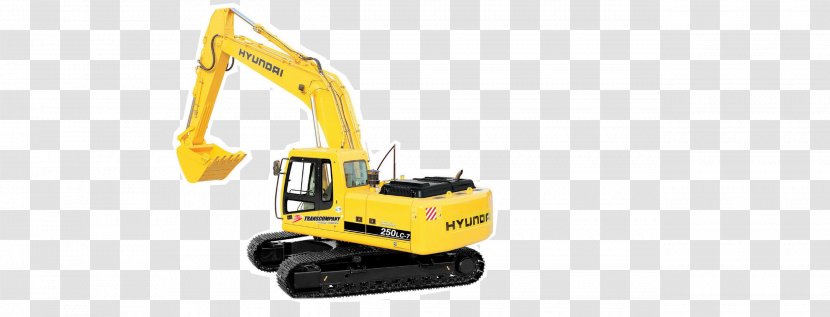 Excavator Continuous Track Hyundai Motor Company Bucket Backhoe Loader - Yellow Transparent PNG
