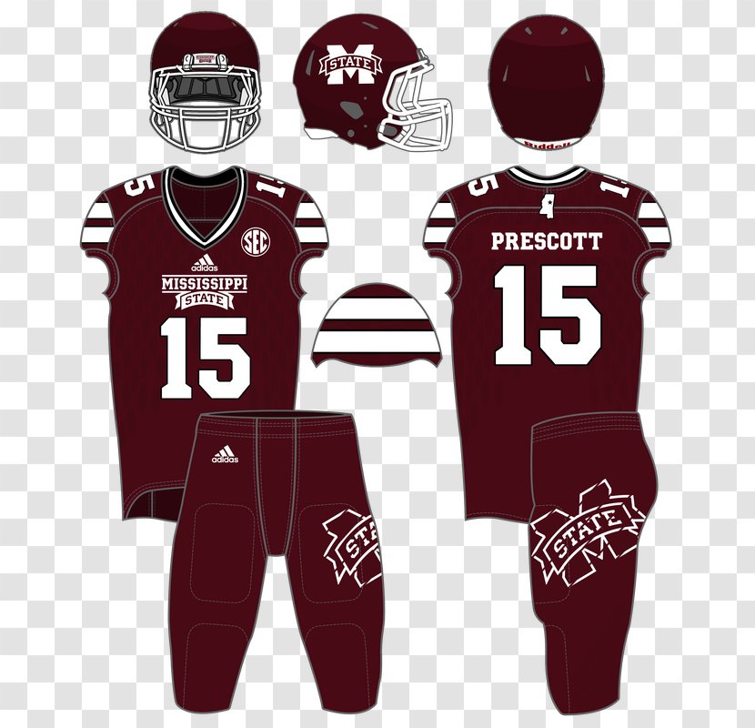 Mississippi State Bulldogs Football University T-shirt Jersey American - Red Transparent PNG