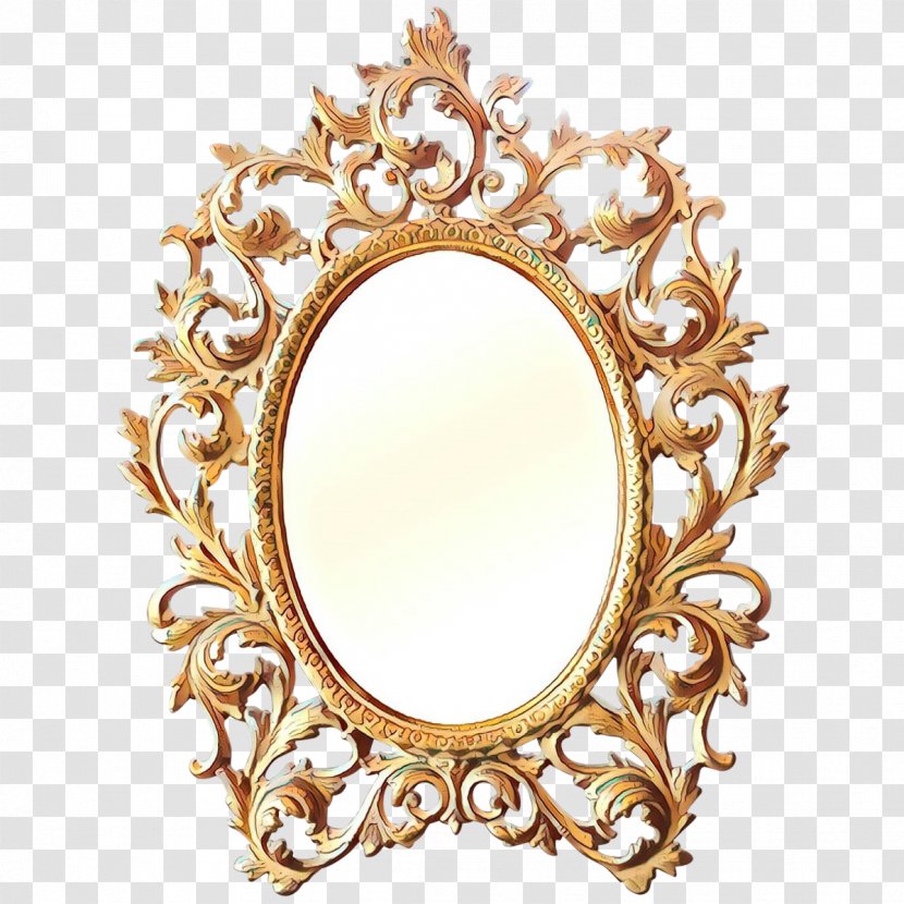 Gold Picture Frames - Leaf - Metal Makeup Mirror Transparent PNG