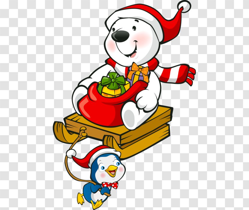 Polar Bear Cuteness Giant Panda Clip Art - Santa Claus Transparent PNG