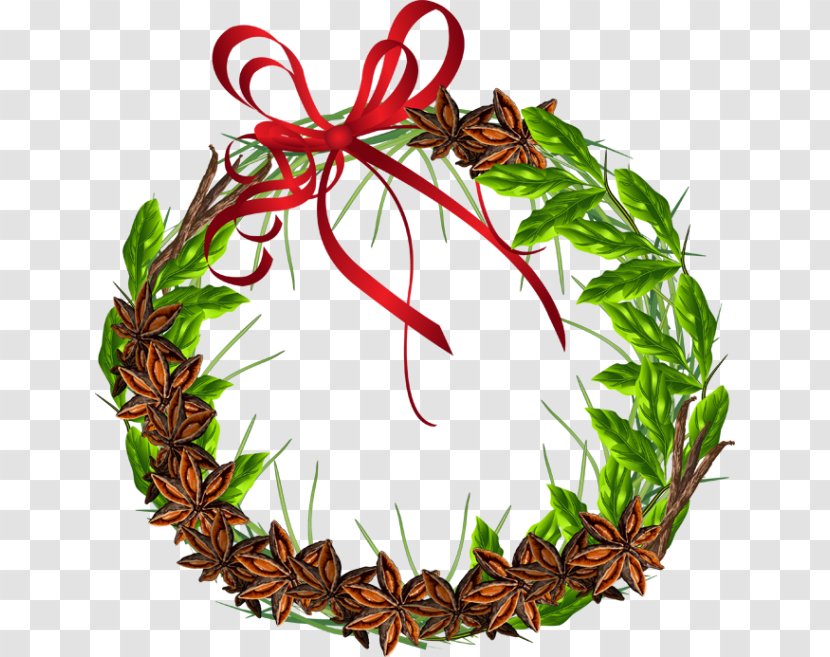 Wreath Leaf Food Christmas Ornament Clip Art Transparent PNG