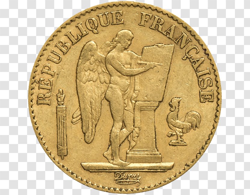 Gold Coin French Franc Numismatics - 2 Euro Transparent PNG
