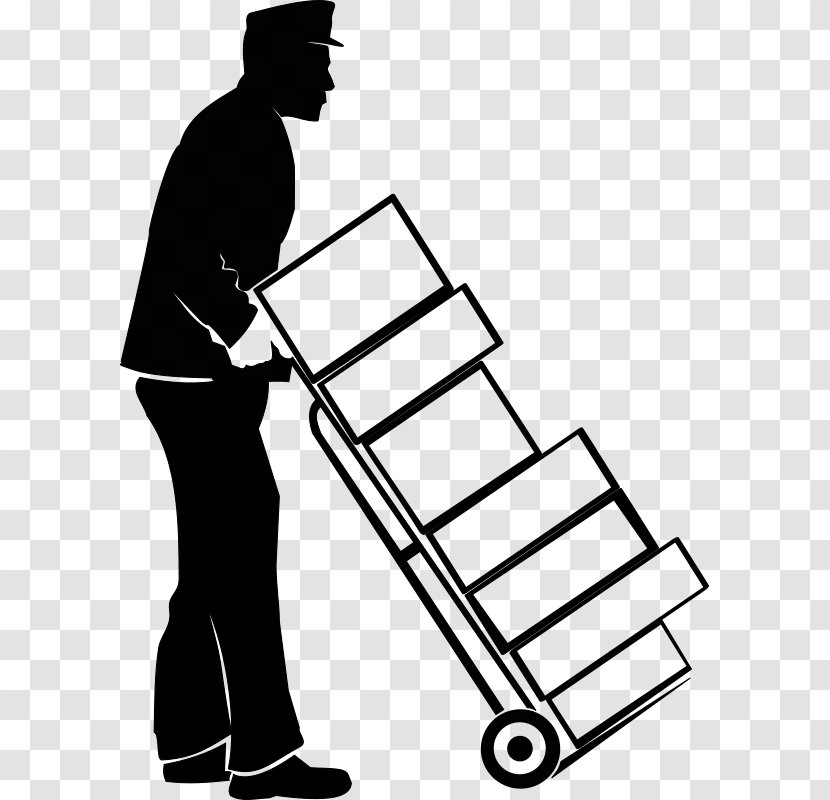 Mover Clip Art - Black And White - Trolly Transparent PNG