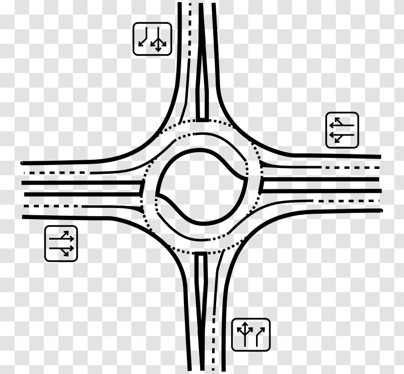 Roundabout Traffic Circle Intersection Lane Stop Sign - Watercolor - Road Transparent PNG