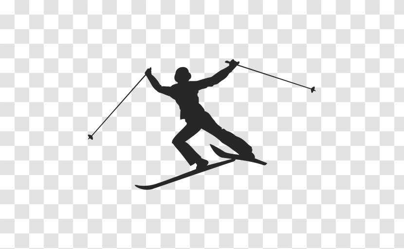 Ski Poles Skiing Silhouette Sport Skier - Pole Transparent PNG