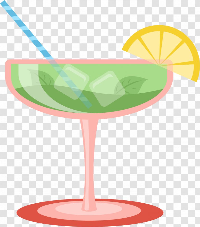 Martini Cocktail Garnish Wine Glass - Stemware - Vector Hand-painted Transparent PNG