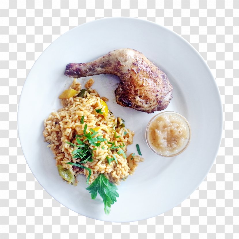 Plate White Rice Vegetarian Cuisine Garnish Food - La Quinta Inns Suites - Jerk Chicken Transparent PNG