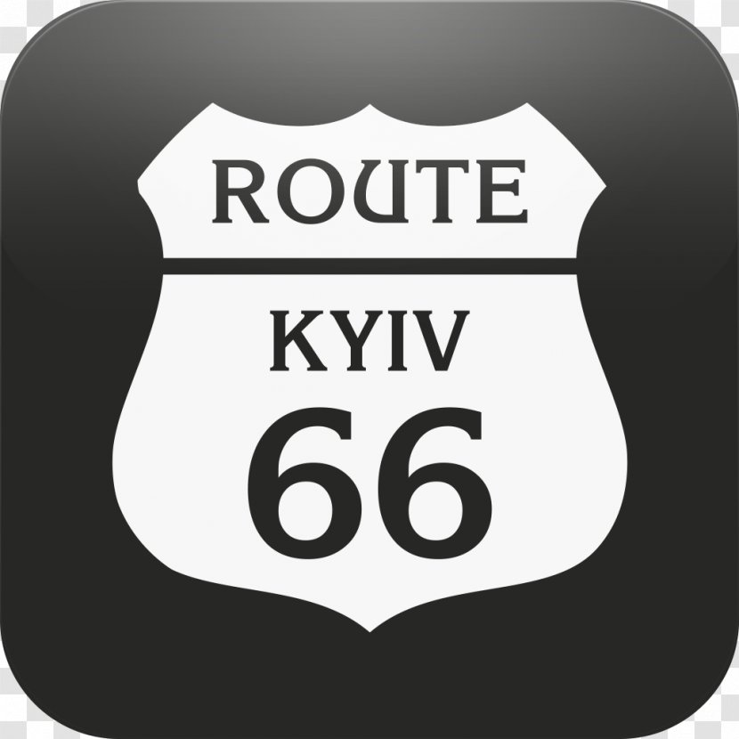 Brand Logo Font Product Kiev - Black And White - Route 66 Badge Transparent PNG