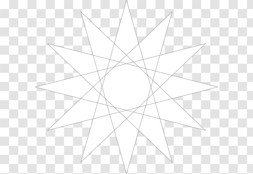 Star Polygon Circle Point Clip Art - Monochrome Transparent PNG