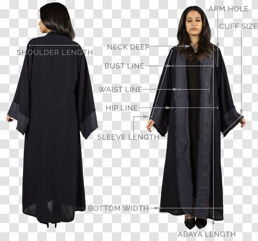 Mantle Robe Overcoat Sleeve Academic Dress - Outerwear - Black Abaya Transparent PNG