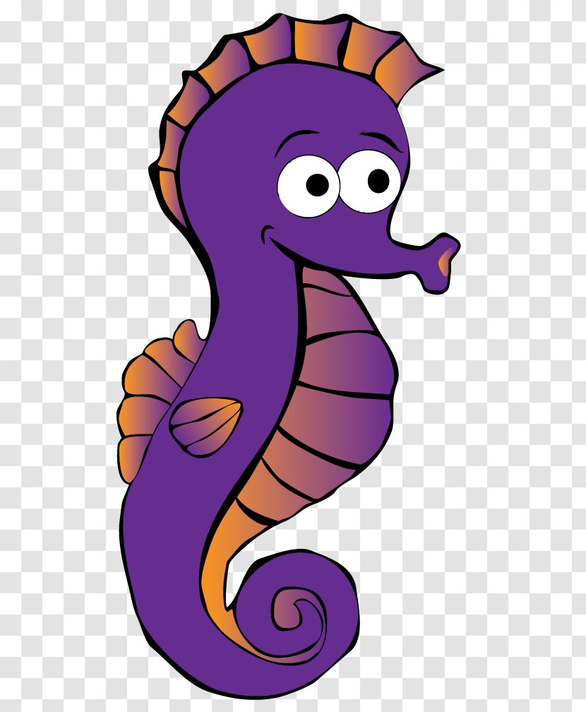 Seahorse Purple Cartoon Royalty-free Clip Art - Fish Transparent PNG