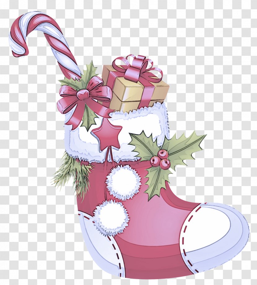Christmas Stocking - Candy Cane Shoe Transparent PNG