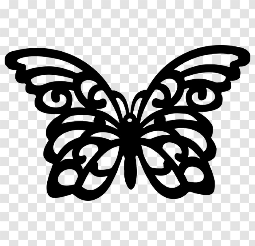 Butterfly Silhouette - Monarch - Ornament Blackandwhite Transparent PNG