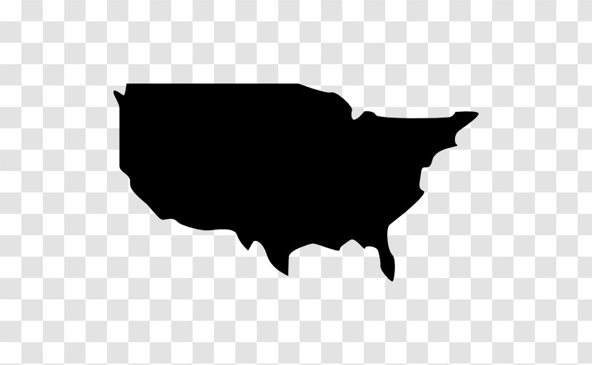 United States Map Silhouette - Black And White Transparent PNG