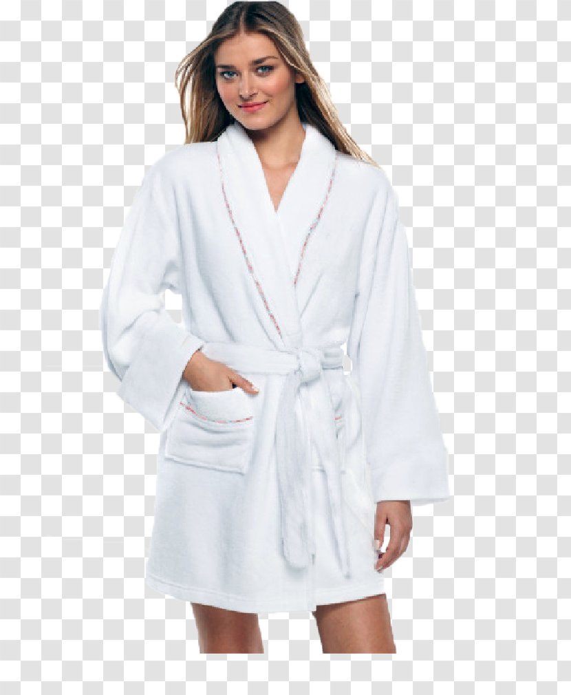 Bathrobe Towel Bed Jacket Sleeve - Silhouette - Dress Transparent PNG