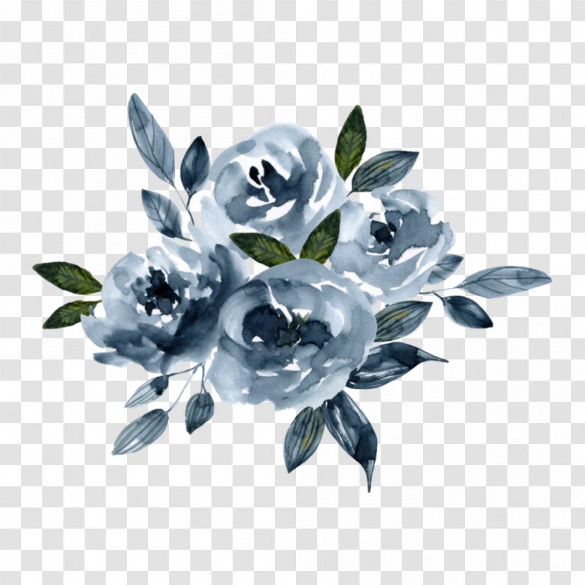 Bouquet Of Flowers Drawing - Leaf - Silver Petal Transparent PNG