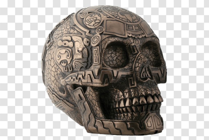 Aztec Calendar Crystal Skull Statue Transparent PNG