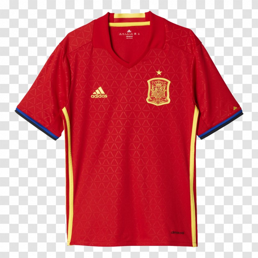 UEFA Euro 2016 Spain National Football Team 2018 World Cup T-shirt Jersey - Red Transparent PNG