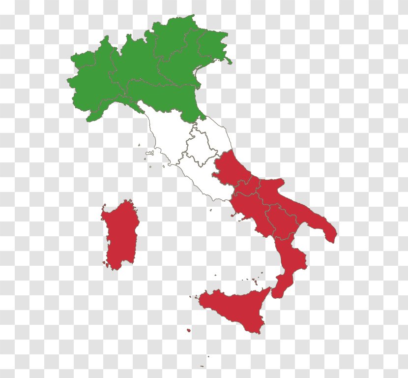 Regions Of Italy Map Flag Clip Art Transparent PNG
