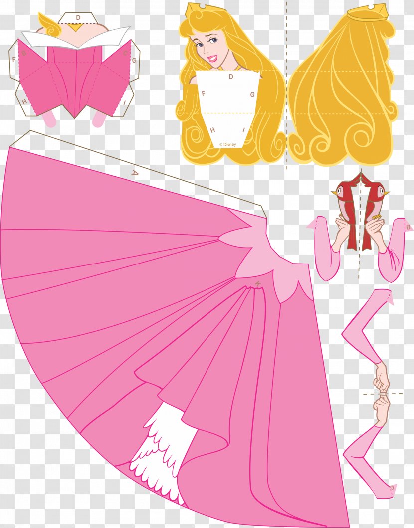 Princess Aurora Paper Model Disney Craft - Drawing - Projects Transparent PNG