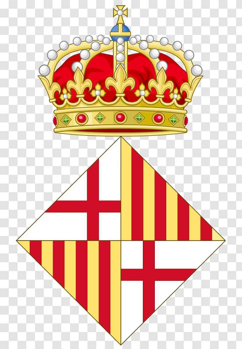 County Of Barcelona Crown Aragon Coat Arms Spain - Escudo De - Flag Transparent PNG