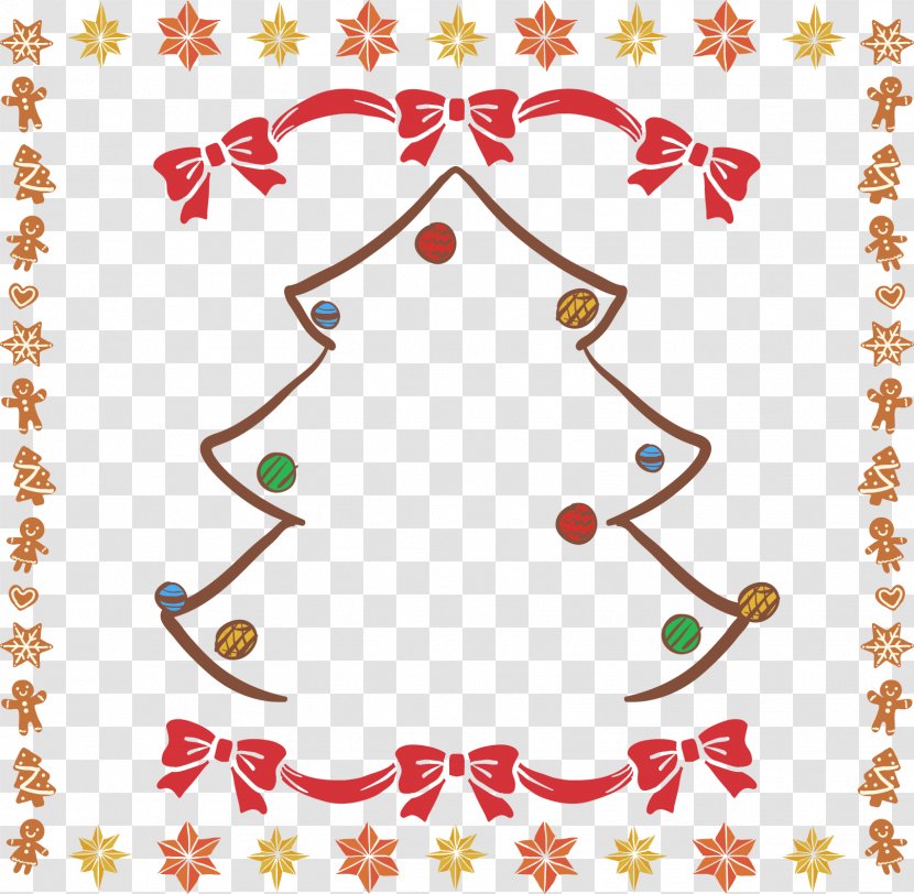 Christmas Card Tree Greeting - Green - Vector Border Transparent PNG
