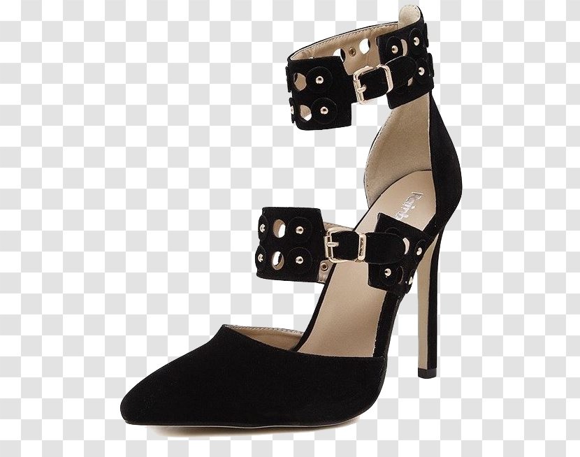 Suede High-heeled Shoe Sandal Boot - High Heeled Footwear Transparent PNG