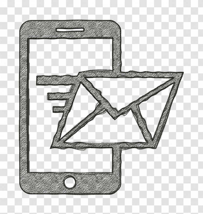 Smartphone With Email Icon Tools And Utensils Message - Phone Icons - Symbol Triangle Transparent PNG