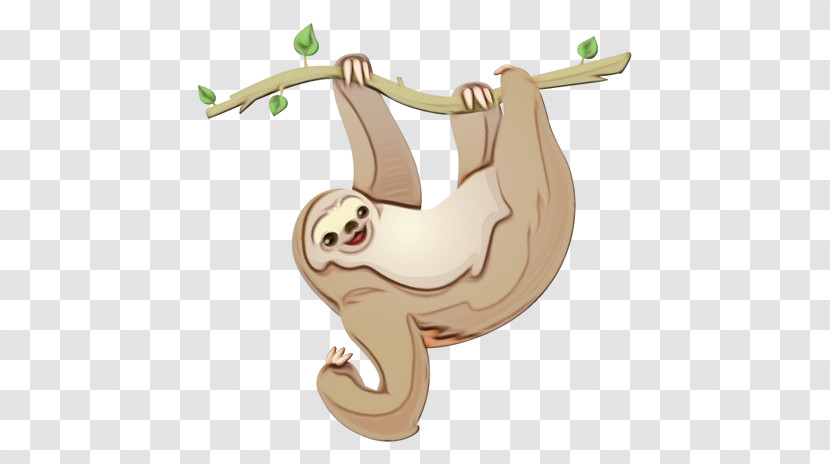 Sloth Cartoon Three-toed Sloth Tail Two-toed Sloth Transparent PNG