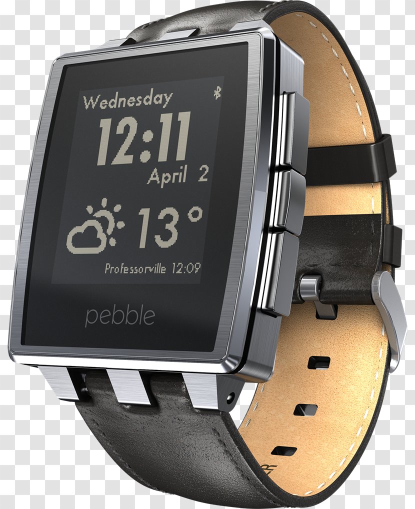 Pebble Time STEEL Smartwatch Brushed Metal - Watch Transparent PNG