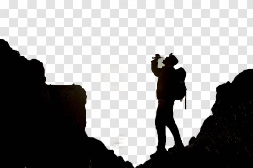 Mountaineering Silhouette Outdoor Recreation - Stock Photography - Top Of The Mountain Travelers Transparent PNG