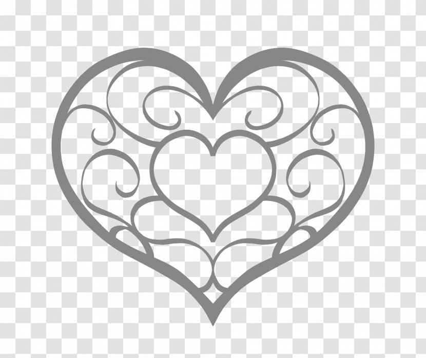 Vine Pattern Heart Clipart. - Flower Transparent PNG