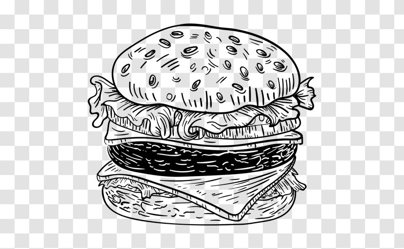 Hamburger Paellera Vector Graphics Illustration Drawing - Fast Food - Hamburguers Background Transparent PNG