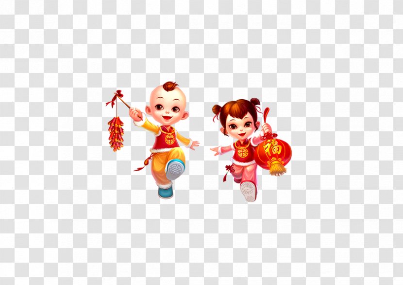 Chinese New Year Firecracker Download Icon - Art - On Festive Baby Cute Cartoon Hand-painted Decorative Elements Transparent PNG