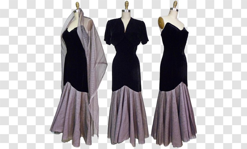 Vintage Clothing Dress 1950s Evening Gown - Little Black - Noble Lace Transparent PNG