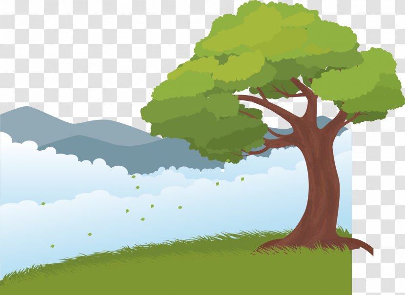 Euclidean Vector - Sky - Hand-painted Trees And Grass Transparent PNG
