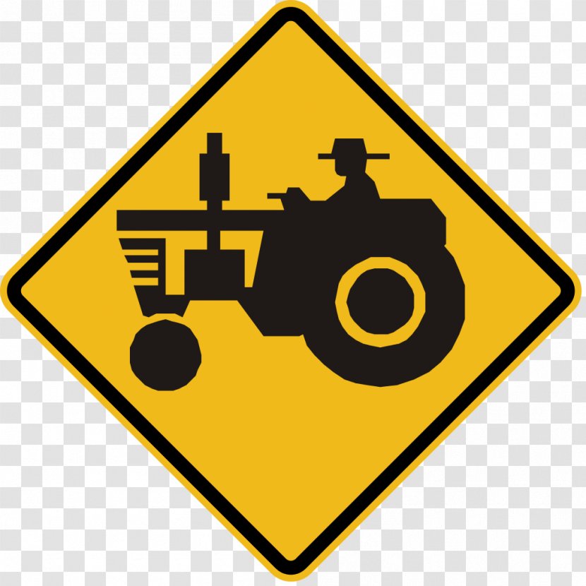 Traffic Sign Warning Tractor Vehicle Road - Text Transparent PNG