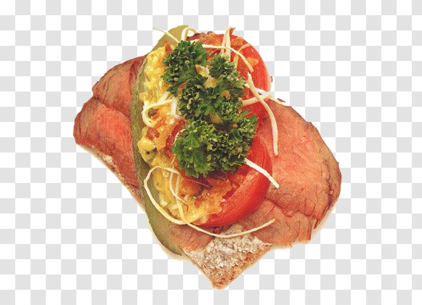 Smoked Salmon Smørrebrød Open Sandwich Dish Prosciutto - European And American Style Terror Transparent PNG