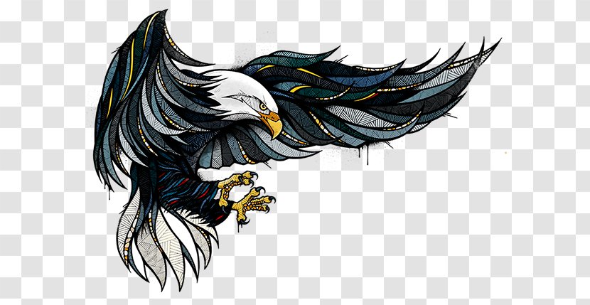 Bald Eagle Longboard Tattoo - Tree - Bamboo Board Transparent PNG