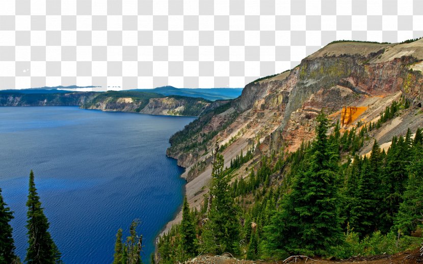 Crater Lake Mxfdvatn Great Salt Wallpaper - Escarpment - United States Seven Transparent PNG