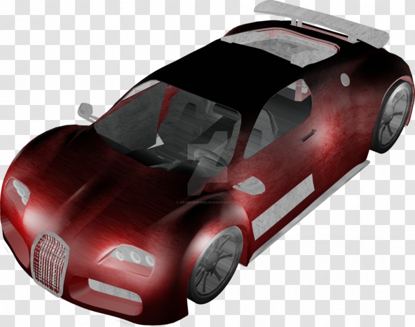 Sports Car Bugatti Veyron Compact Vehicle - Red Transparent PNG