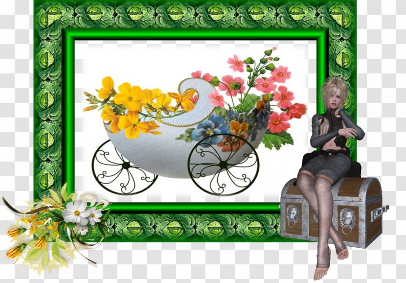 Floral Background Frame - Cart - Rectangle Flower Transparent PNG