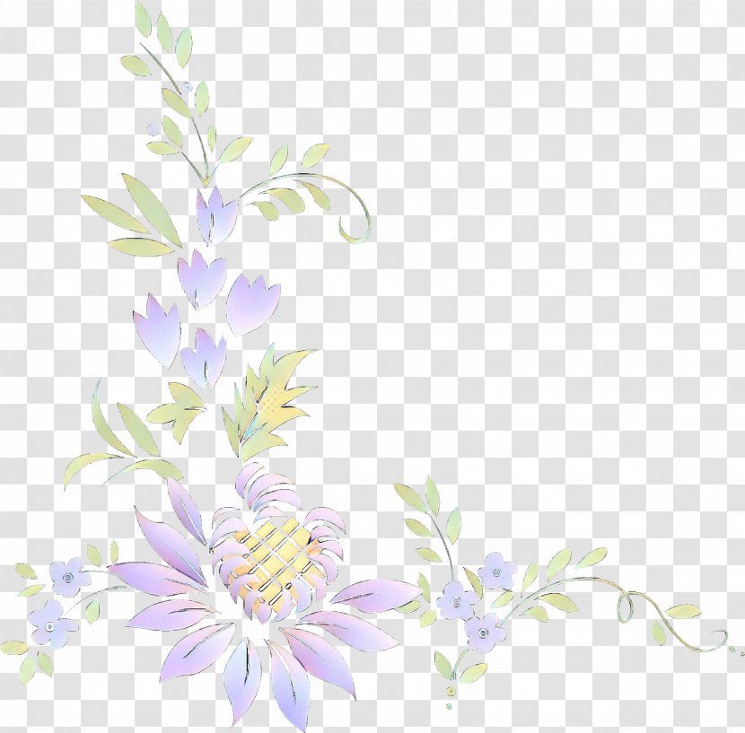 Floral Flower Background - Drawing - Delphinium Pedicel Transparent PNG