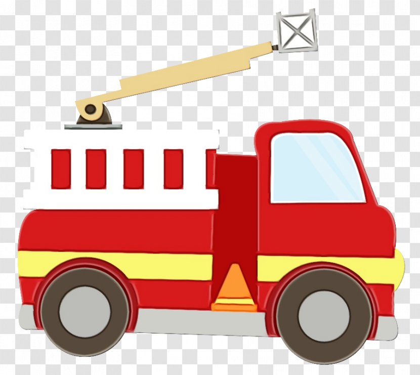 Firefighter Cartoon - Fire Engine - Tow Truck Model Car Transparent PNG
